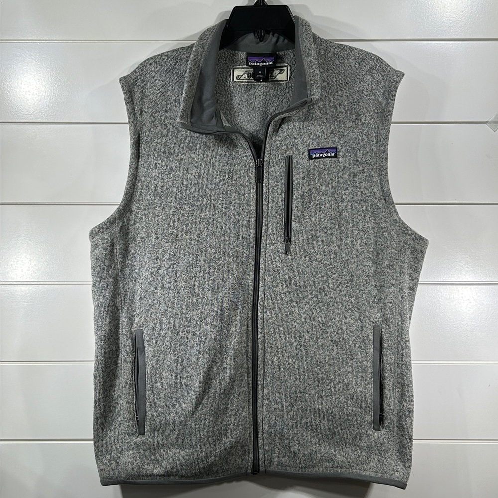 Patagonia Better Sweater Vest Mens Extra Large Gray Stonewash embroidered
